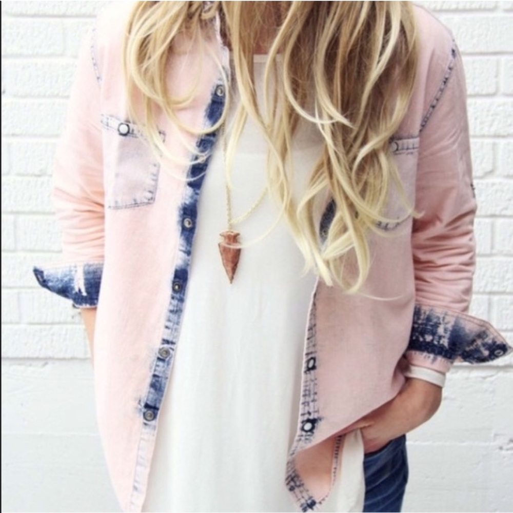 Pink denim Overcoat